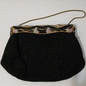 Vintage beaded French cameo bag, 1950s